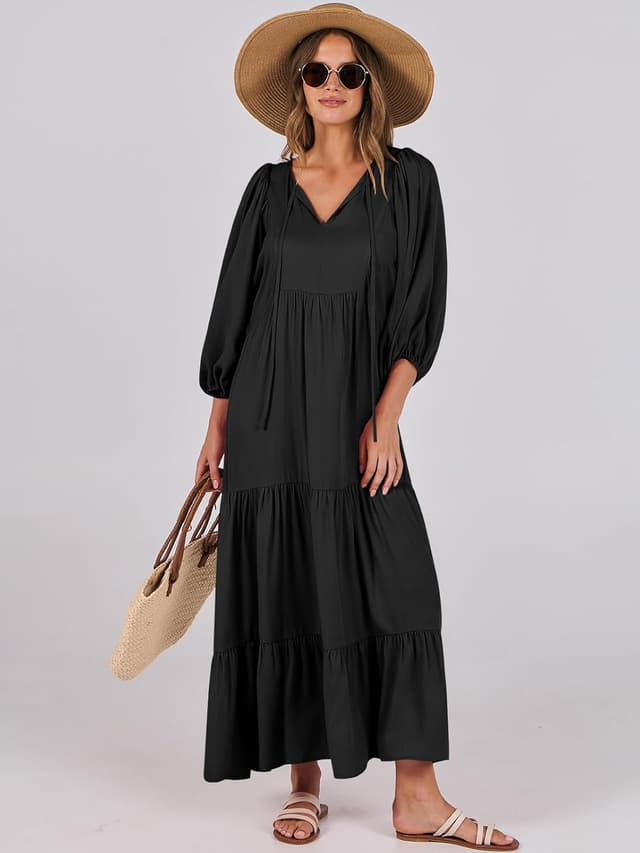 Thumbnail 6 de ANRABESS Boho Maxi Dress V Neck S