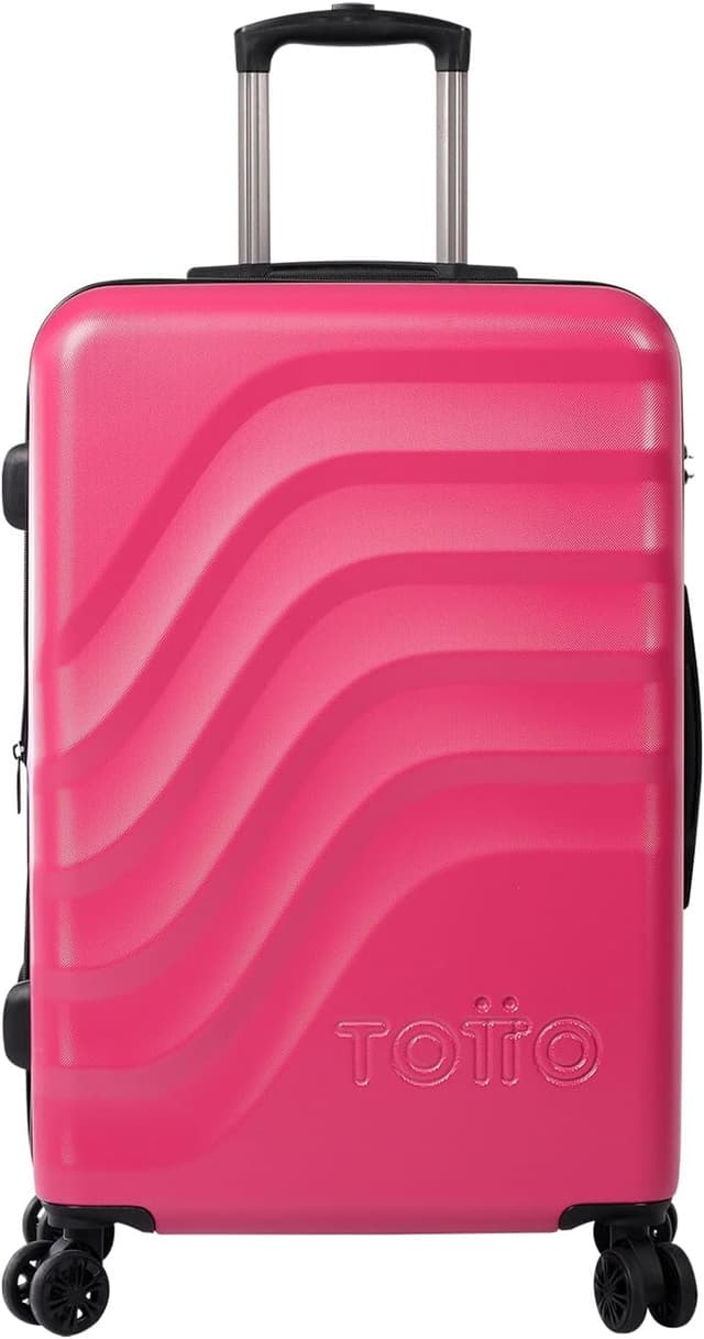 Detalle de Totto Brazy+ valigia rigida espandibile media con sistema TSA e texture rosa Deco rose