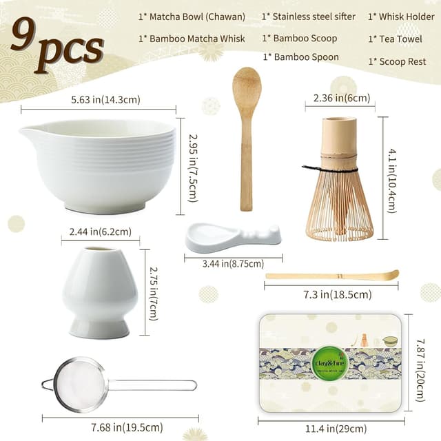 Thumbnail 5 de Clay&Fire Matcha Whisk Set 9-Piece Kit