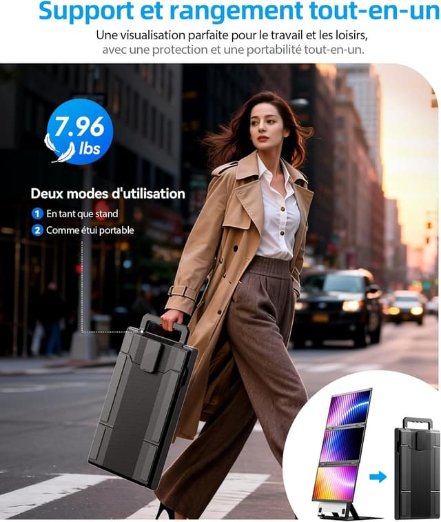 Detalle de Newwin Double Ecran PC Portable 15,6" FHD 1080p IPS (prolongateur) pour ordinateur portable et Mac