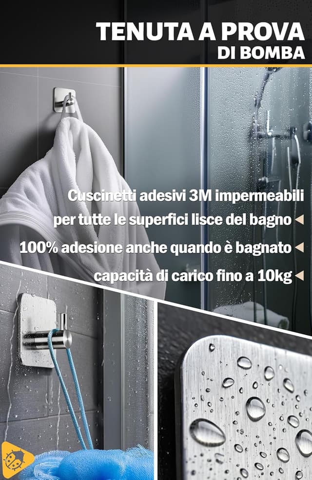 Thumbnail 2 de Menz Ganci adesivi bagno 6 pezzi