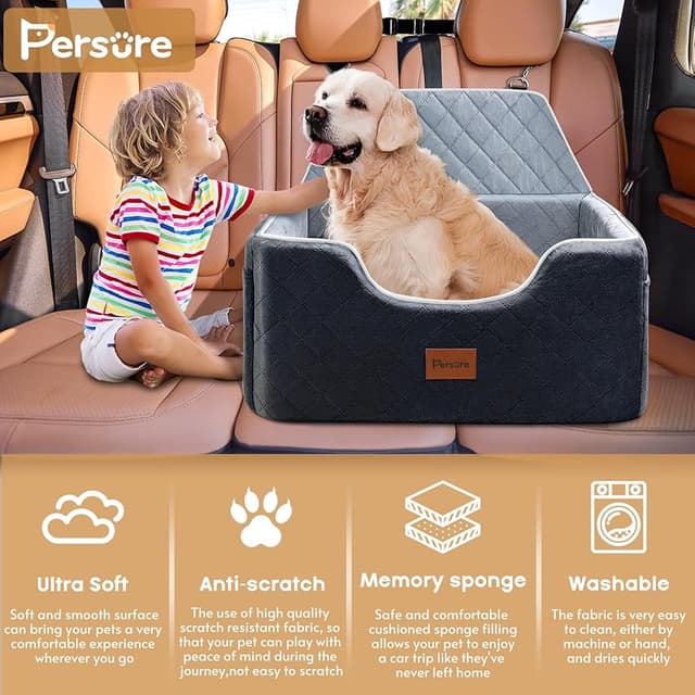 Thumbnail 1 de Persure Dog Car Seat Large memory foam travel bed
