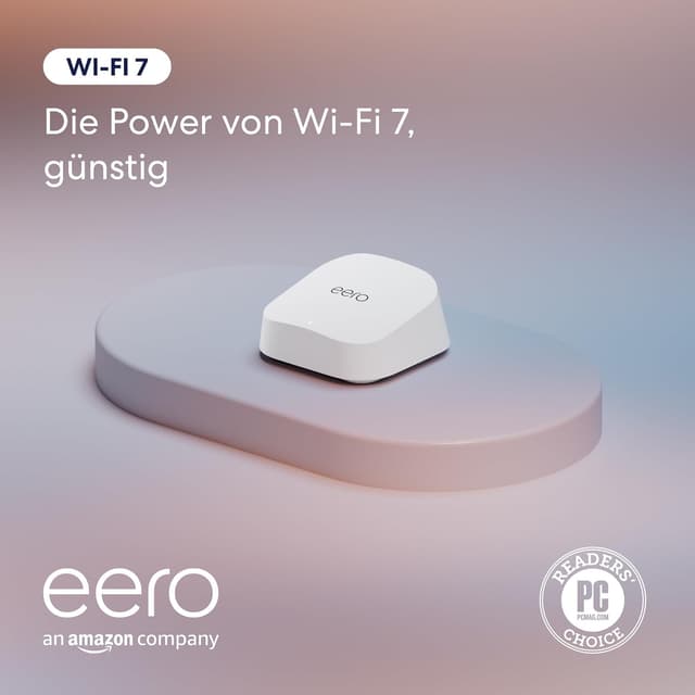 Detalle de Amazon eero 7 Mesh-WLAN-Router (neueste Version) im Doppelpack – Wi‑Fi 7 bis zu 2,5 Gbit/s, Reichweite bis 380 m²
