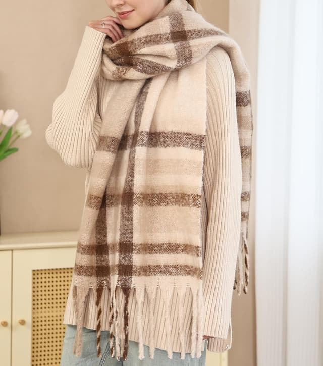 Thumbnail 1 de Double Couple Vintage Scarfs 70x200cm plaid shawl 🧣