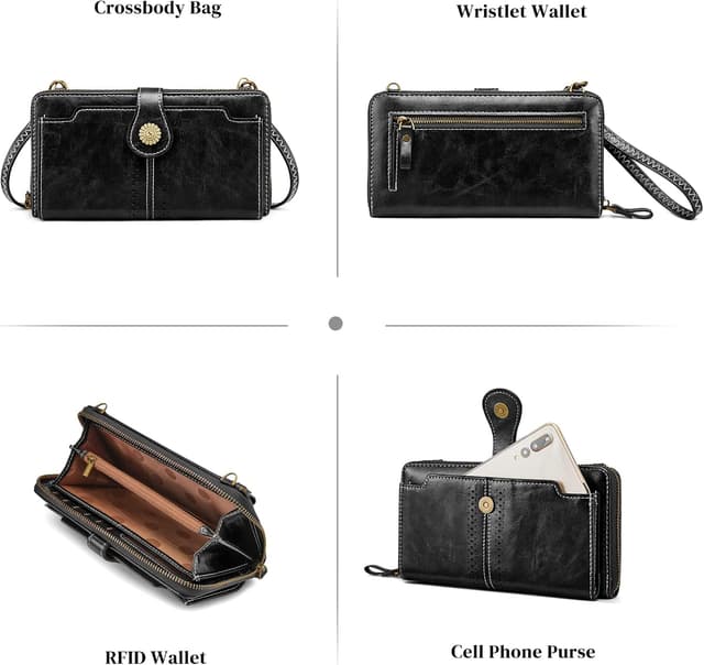 Detalle 2 de S-ZONE Pn22b055 : porte-monnaie pour téléphone avec RFID et bandoulière