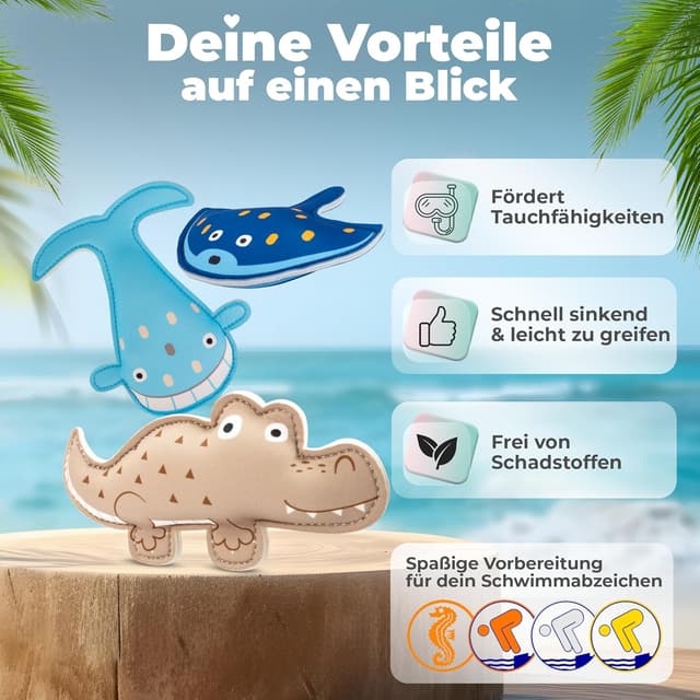 Detalle 2 de KIDVERSE Tauchtiere für Kinder – Neopren-Tauchspielzeug für Pool & Meerestiere