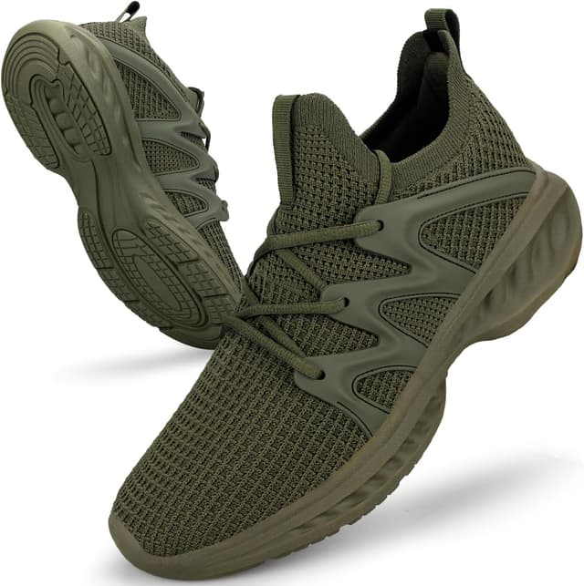 Detalle de Pujcs Men’s Slip-On Walking Shoes – Lightweight Breathable Non-Slip Athletic Sneakers