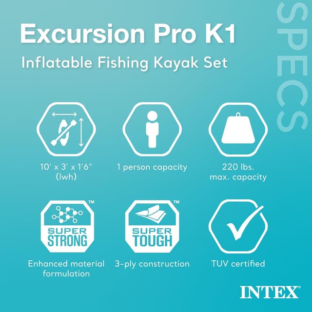 Thumbnail 4 de INTEX Excursion Pro K1 Inflatable Kayak 1‑Person 🚣