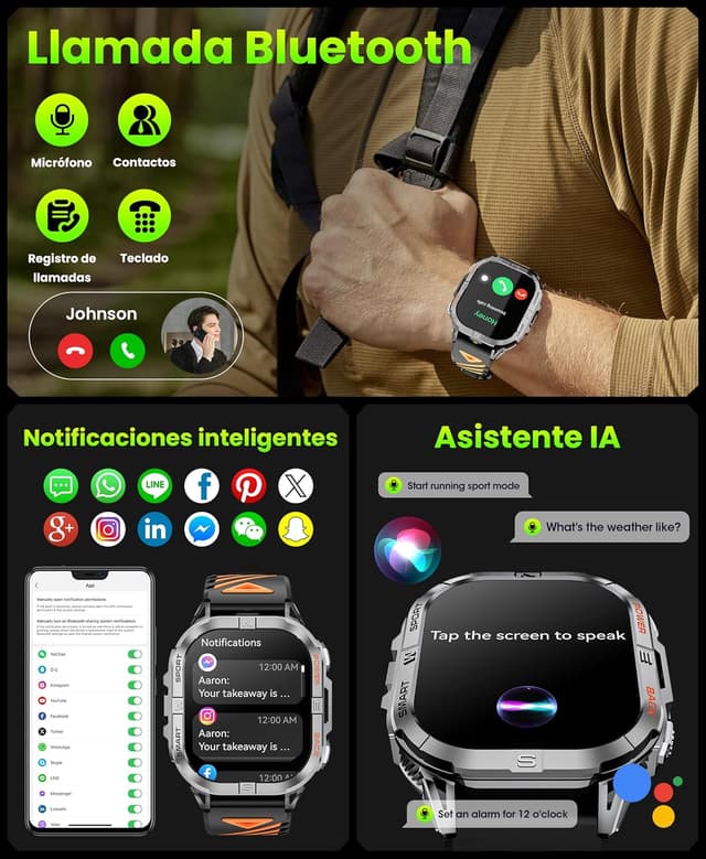 Thumbnail 5 de Joautrial Reloj Inteligente Hombre GPS 2,13