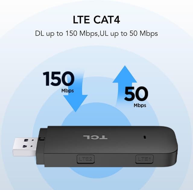 Detalle de TCL Linkkey IK41 Portable 4G LTE USB Dongle (up to 150Mbps) for plug-and-play internet