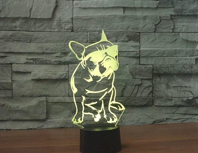 Detalle 2 de SUPERRUIDALONG 3D Französische Bulldogge Nachtlicht mit Fernbedienung, 16 Farben und LED-Dimmfunktion