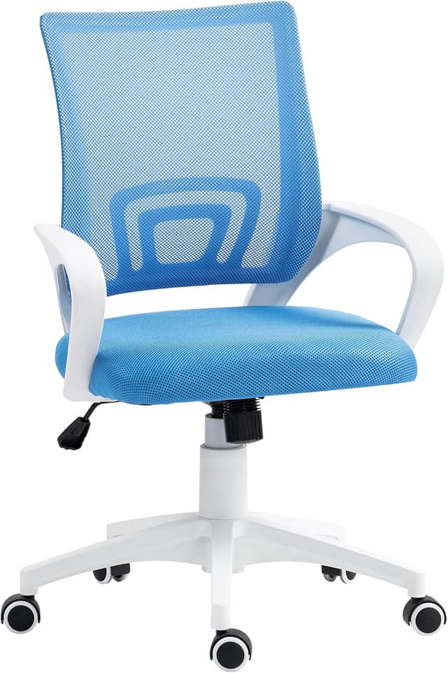 Detalle de HOMCOM Silla de Oficina de Malla Azul