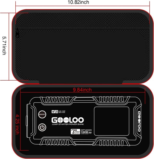 Detalle de GOOLOO EVA Protection Case for GP3000 and GT4000/GT4000S/GT6000 12V jump starters