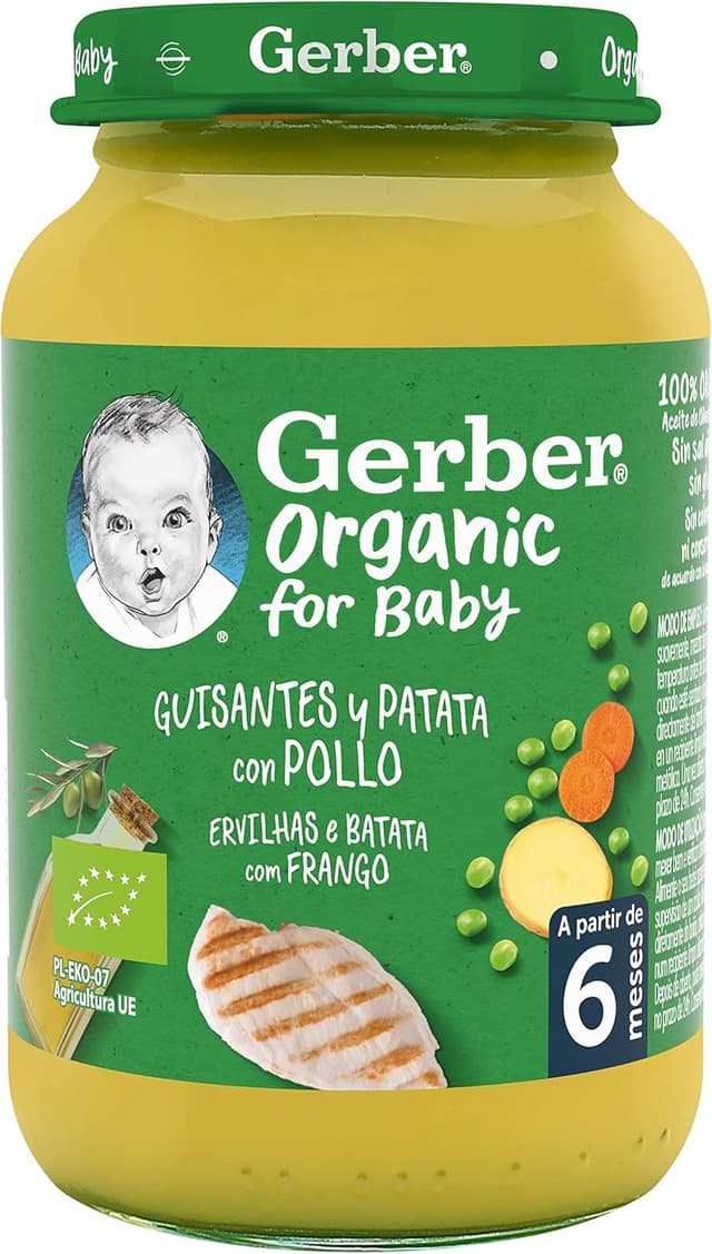 Thumbnail 2 de GERBER Organic Guisantes, Patata y Pollo 6x190g 🥦
