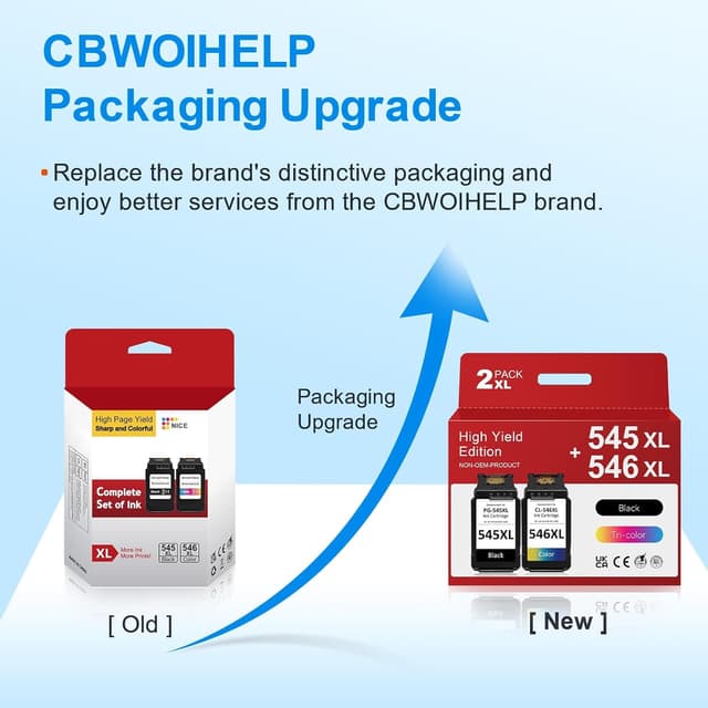 Detalle 2 de Canon PG-545 CL-546 remanufactured ink cartridges 2-pack 🖨