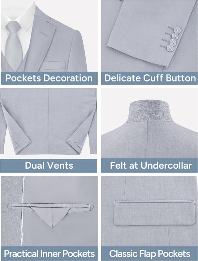 Thumbnail 3 de Gentle Season 5-Piece Stretch Slim Suit 🤵