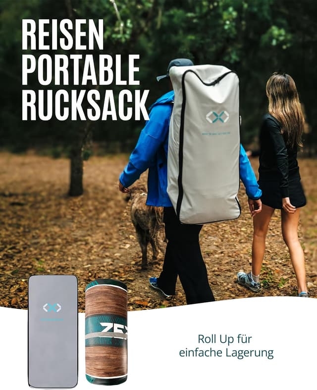 Detalle 2 de ZLX SUP-Board mit Sitz (320 cm) – aufblasbares Stand up Paddling Board für Erwachsene, Familien & Anfänger