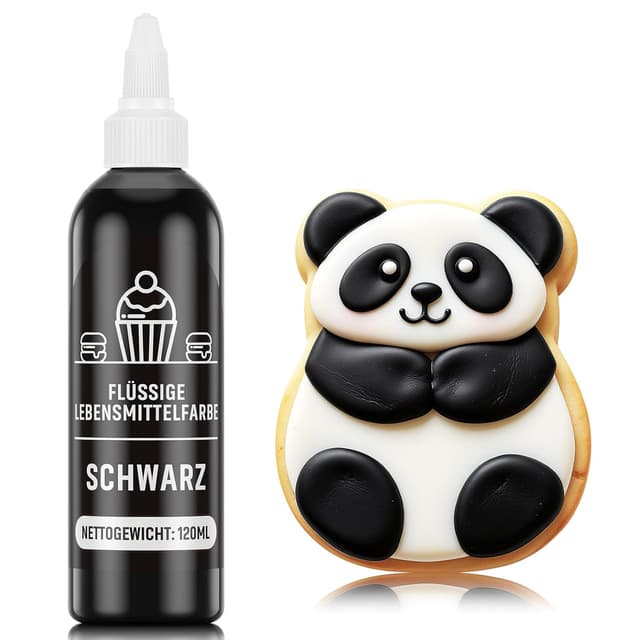 Detalle de Waysroma flüssige Lebensmittelfarbe Schwarz 120 ml – hochkonzentriert & zuckerfrei für Backen und Dekoration