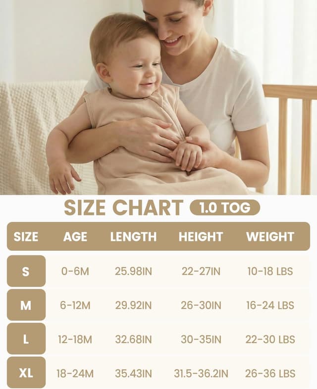 Thumbnail 6 de WYTbaby 2er Pack Baby-Schlafsack 1,5 Tog aus 100% Baumwolle (0–24 Monate)