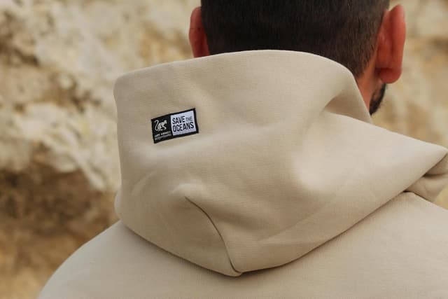 Detalle de Surf Monkey Hoodie oversize con cappuccio in cotone biologico 350 GSM