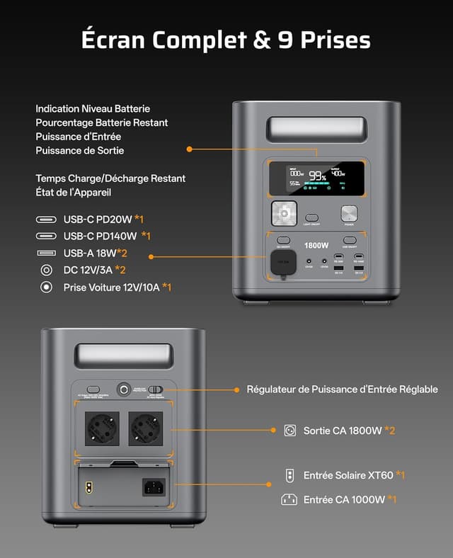 Thumbnail 5 de AFERIY Nomad1800 1024Wh Générateur portable