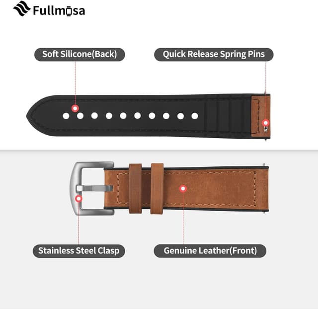 Detalle de Fullmosa 20mm Silikon Uhrenarmband für Samsung Galaxy Watch (7/6/5/4) & weitere Modelle