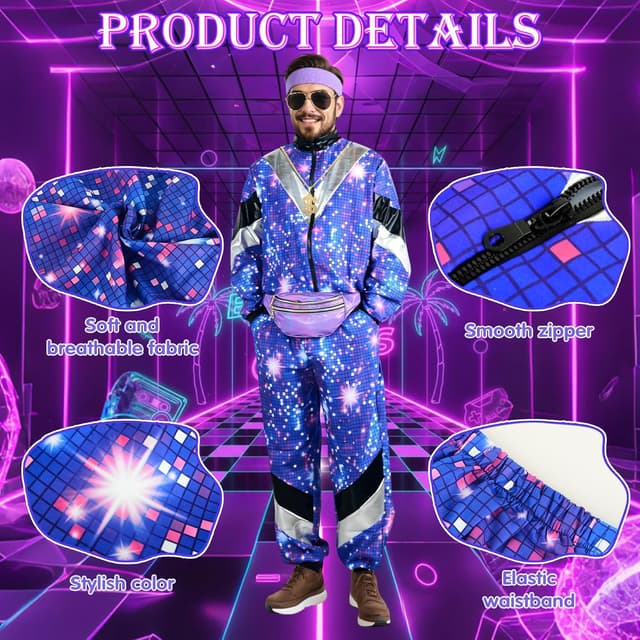 Thumbnail 4 de BITOYO Disfraz Años 80 Unisex Chándal Retro