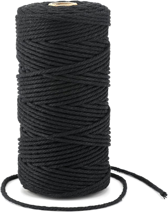 Imagen de G2PLUS G2PLUS Black Macrame Cotton Rope 3mm 100m en OfertitasTOP