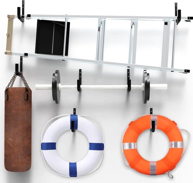 Detalle 2 de Kitmiido Heavy Duty Ladder Hooks (9-piece set) for garage wall storage