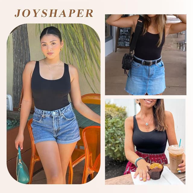 Detalle de Joyshaper Shapewear Damen Body Shaper „Bauchweg“ – nahtloses Miederbody mit U-Ausschnitt