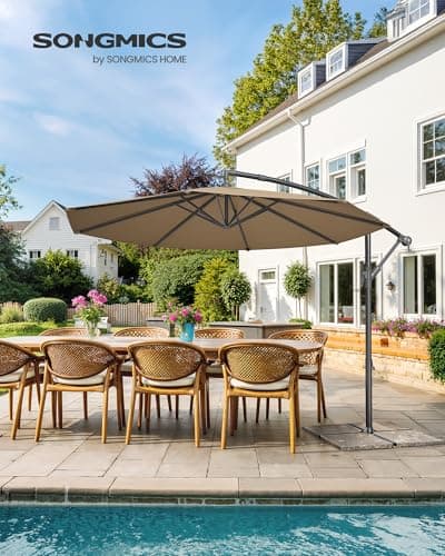 Detalle de SONGMICS Sombrilla en voladizo GPU116K01 de 300 cm con protección UV UPF 50+