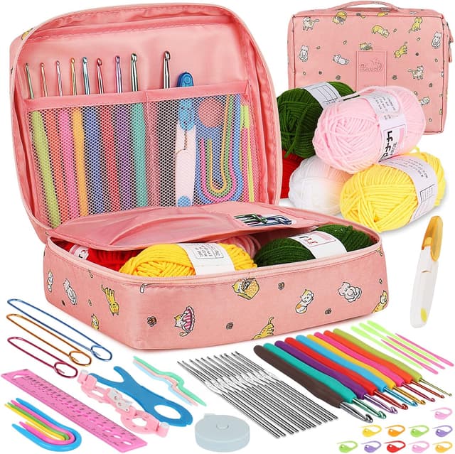 Imagen de Aeelike Crochet Kit for Beginners 59‑pc en OfertitasTOP