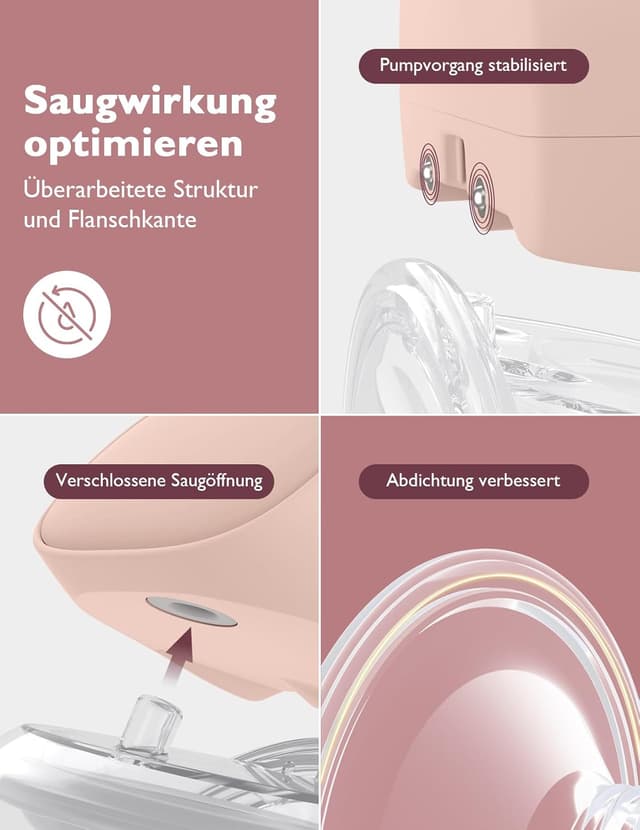 Thumbnail 5 de Momcozy S9 Pro elektrische tragbare Milchpumpe mit 2 Modi und 9 Stufen (rosa, 1 Pack)