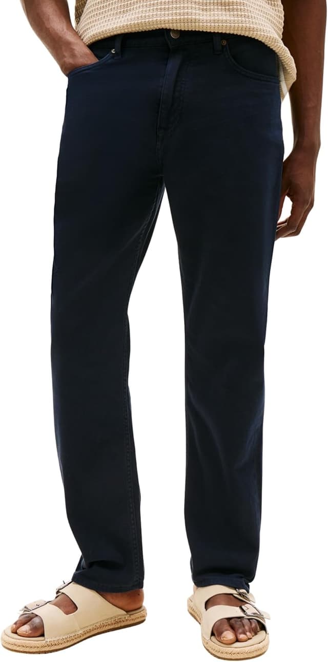 Detalle de Tommy Hilfiger Men’s Regular Fit Mercer Mid Rise Jeans (5-pocket, stretch cotton)