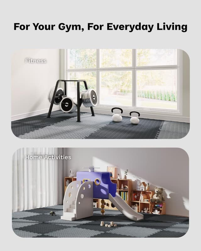 Thumbnail 6 de AIRHOP Upgraded 0.79" 48 Sq Ft EVA Gym Mats