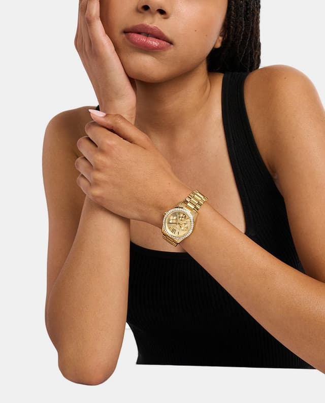 Thumbnail 4 de Michael Kors Lexington 4982 reloj de mujer acero dorado ⌚