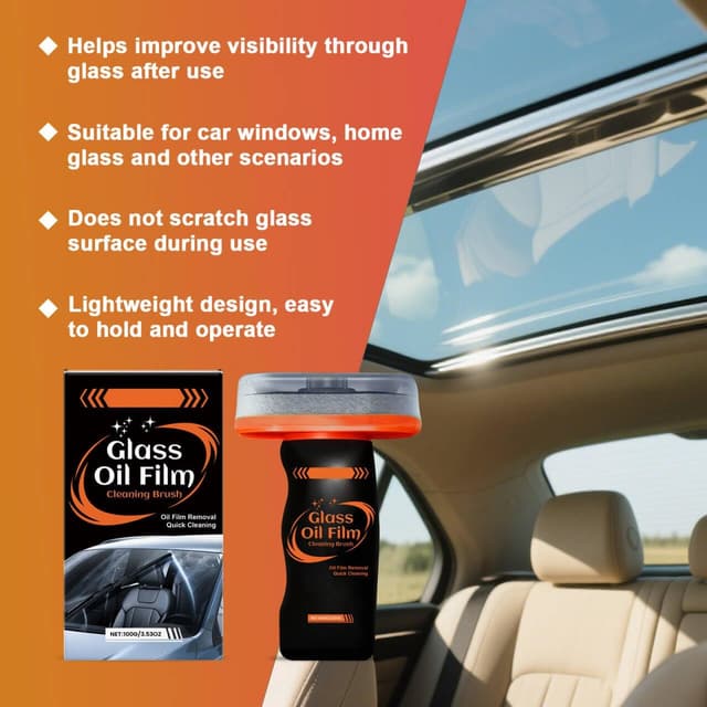 Detalle de 2PCS Glass Oil Film Remover Roll-On for Cars (100ml) with Cleaning Board