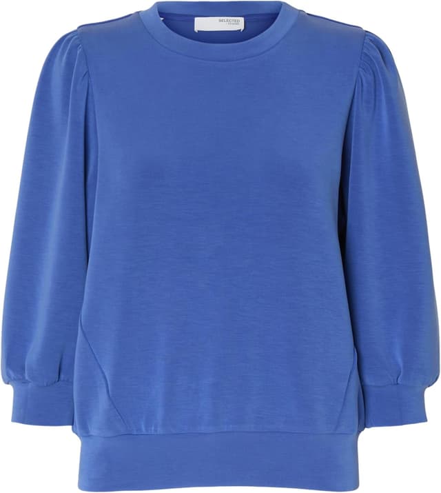 Thumbnail 6 de Selected Femme women’s loose fit blouse with round neckline and 3/4 puff sleeves