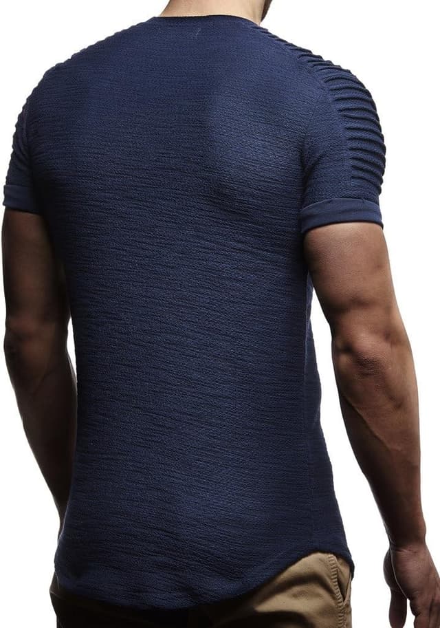 Detalle de Leif Nelson T-shirt d’été homme à col rond en 100 % coton, coupe droite