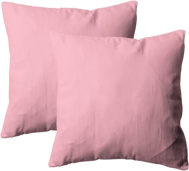 Detalle de Amolavet Kissenbezug 80x80 Rosa – 2er-Set mit Hotelverschluss aus 100% gebürsteter Mikrofaser