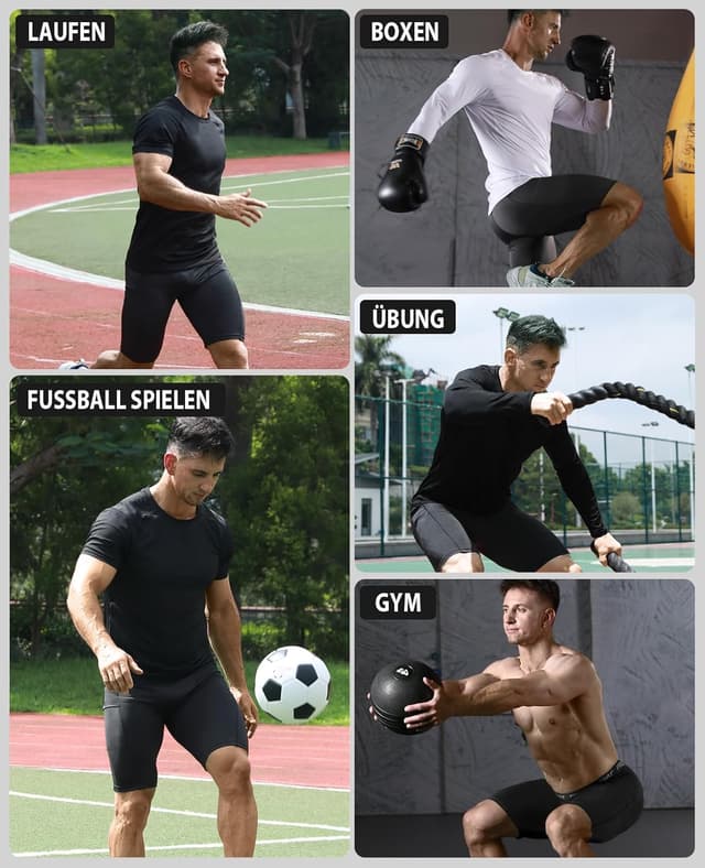 Detalle de Niksa Herren Kompressionsshorts (1- oder 3er-Pack) – schnelltrocknendes Baselayer