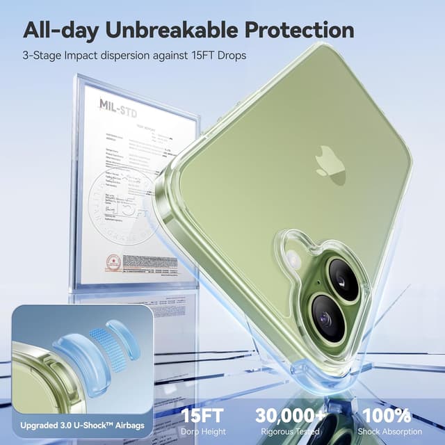 Detalle de CASEKOO iPhone 17 Crystal Clear 15FT