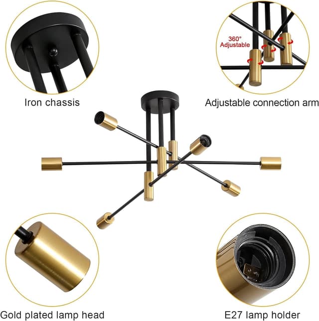 Detalle 1 de Comely Lampadario Sputnik 6 luci E27