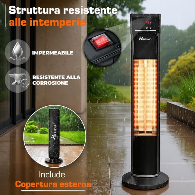 Thumbnail 6 de TRESKO Stufa a Infrarossi 2000W torre 📡