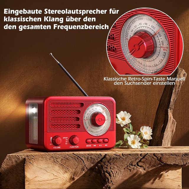 Thumbnail 2 de Radio transistor vintage Style rétro AM FM SW USB