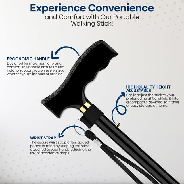 Thumbnail 2 de Walking Stick Adjustable Height Mobility Cane