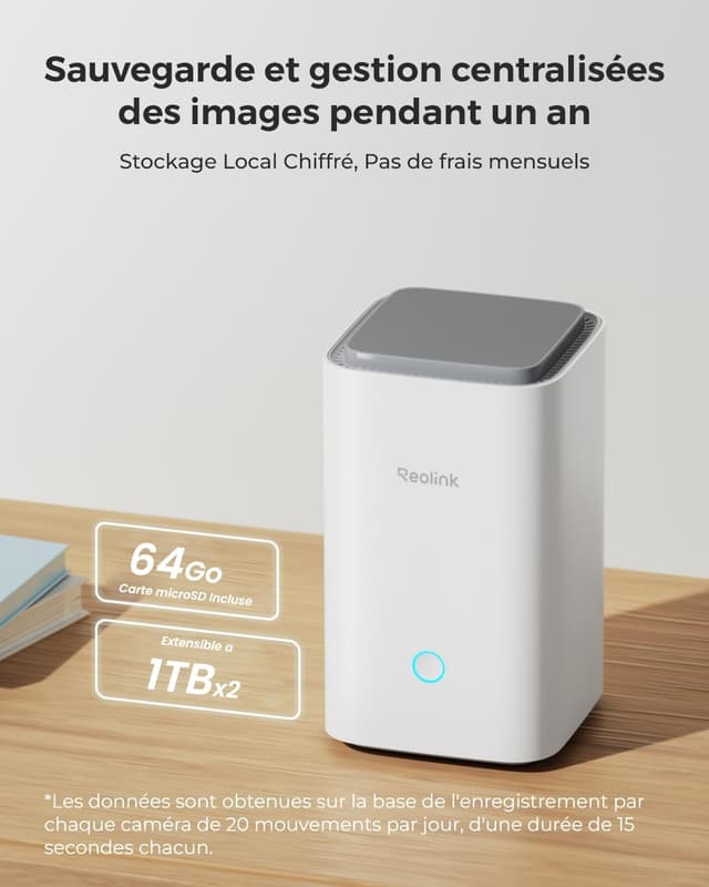 Detalle 2 de Reolink 4K PT Kit 4 caméras WiFi sans fil 360°, vision nocturne couleur et stockage local via Home Hub+