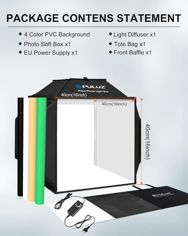 Thumbnail 6 de PULUZ Upgrade Fotobox 40 cm mit 480 LED-Leuchten