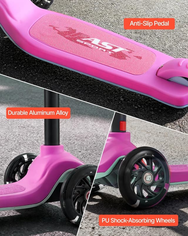 Detalle 1 de VEVOR trottinette enfants 3 roues 74 kg