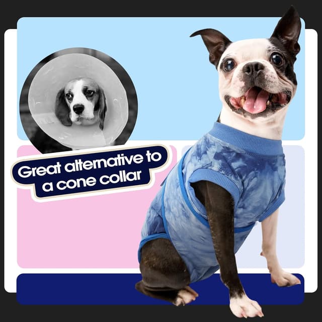 Detalle 2 de FUAMEY Recovery Suit for Dogs After Surgery — Breathable anti-lick dog onesie (E-collar & cone alternative), Blue Tie Dye XL